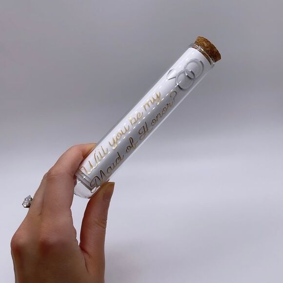 NWT Wool + Pepper Co. Maid of Honor Ask Glass Test Tube - Message in a Bottle - Picture 5 of 6